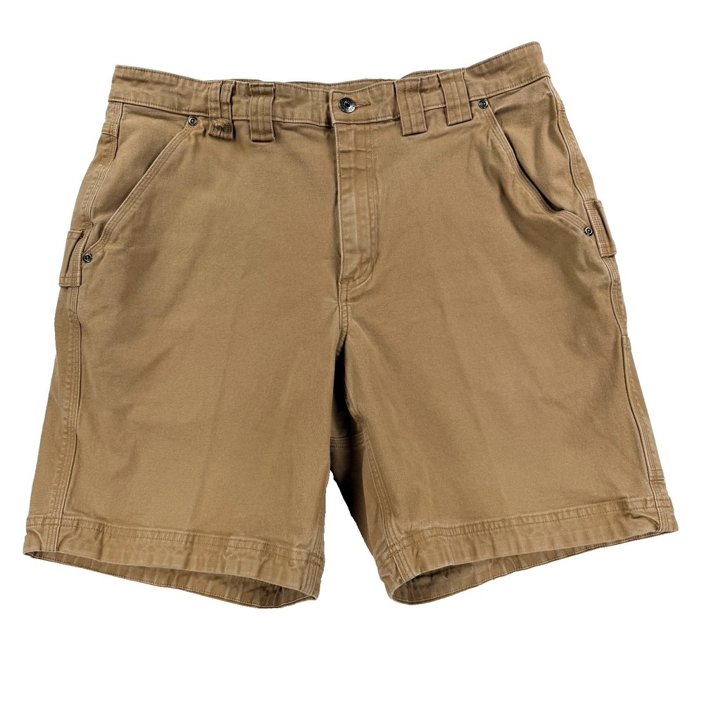 Mens Duluth Trading Flex Fire Hose Shorts Utility Workwear Brown Size 38 Canvas